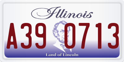 IL license plate A390713