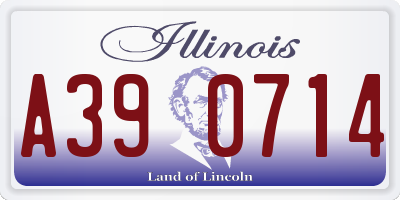 IL license plate A390714