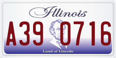 IL license plate A390716