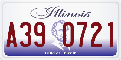 IL license plate A390721