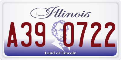 IL license plate A390722