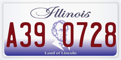 IL license plate A390728