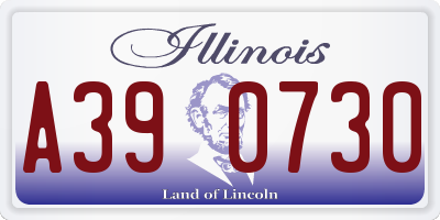 IL license plate A390730