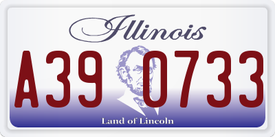 IL license plate A390733