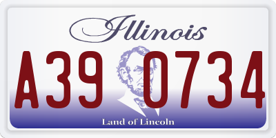 IL license plate A390734