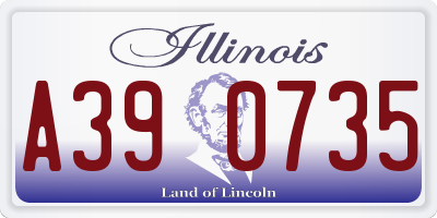 IL license plate A390735