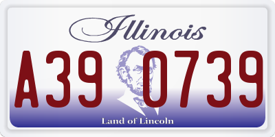 IL license plate A390739