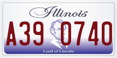 IL license plate A390740