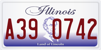 IL license plate A390742