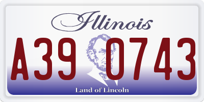 IL license plate A390743