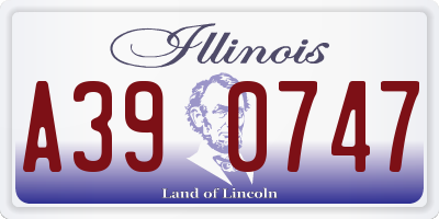 IL license plate A390747