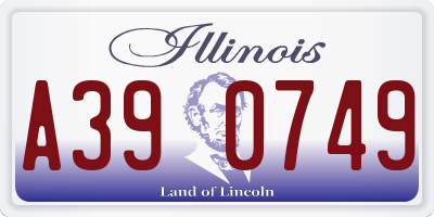 IL license plate A390749