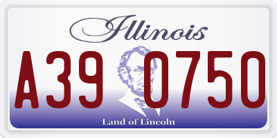 IL license plate A390750
