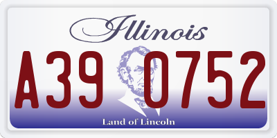IL license plate A390752