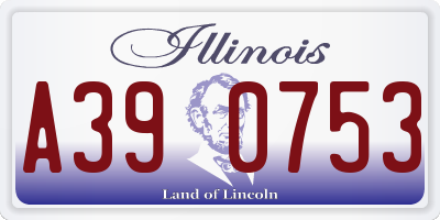 IL license plate A390753
