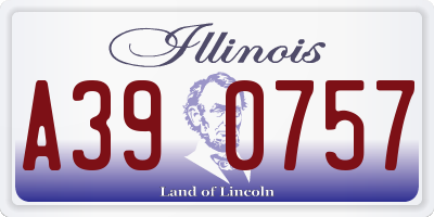IL license plate A390757