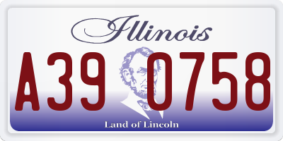 IL license plate A390758