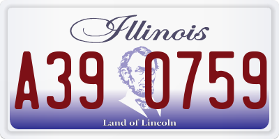 IL license plate A390759