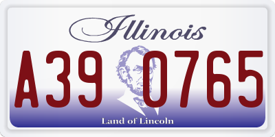 IL license plate A390765