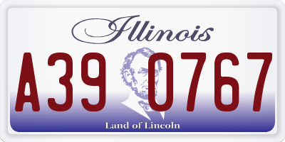 IL license plate A390767