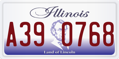 IL license plate A390768