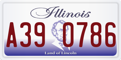 IL license plate A390786