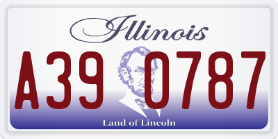 IL license plate A390787