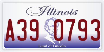 IL license plate A390793