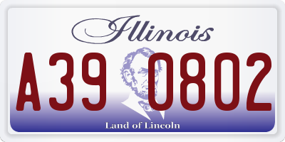 IL license plate A390802
