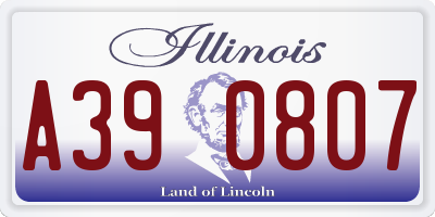 IL license plate A390807