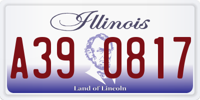 IL license plate A390817