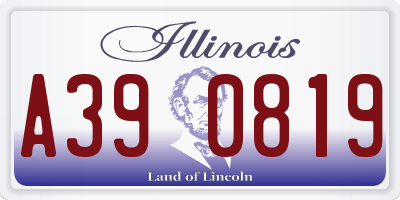 IL license plate A390819