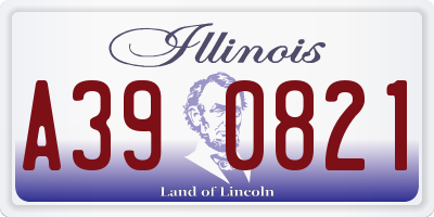 IL license plate A390821