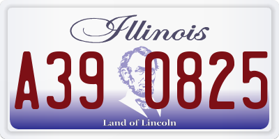 IL license plate A390825