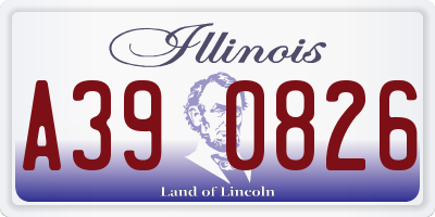 IL license plate A390826