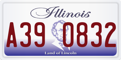 IL license plate A390832