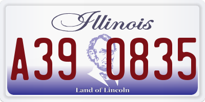 IL license plate A390835