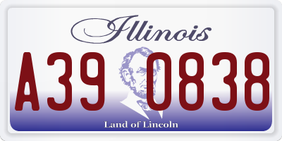 IL license plate A390838