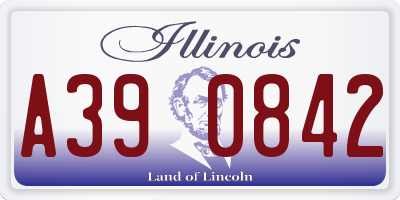 IL license plate A390842