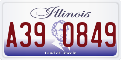 IL license plate A390849