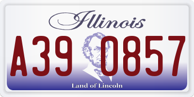 IL license plate A390857