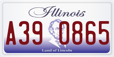 IL license plate A390865