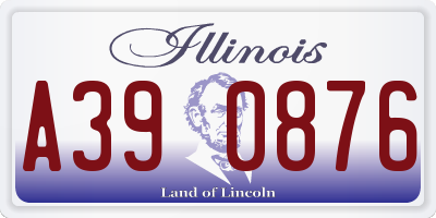 IL license plate A390876