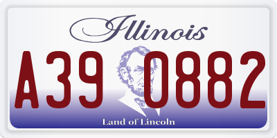 IL license plate A390882