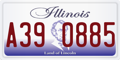 IL license plate A390885
