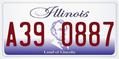 IL license plate A390887