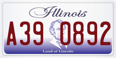 IL license plate A390892