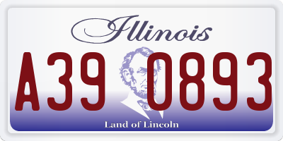 IL license plate A390893