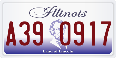 IL license plate A390917