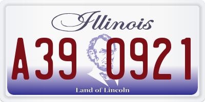 IL license plate A390921